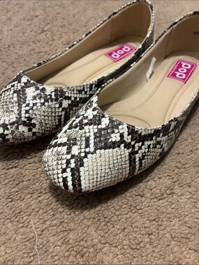 pop Snake-Print Slip-On Ballet Flats